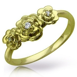 Кольцо "Розы" с бриллиантами