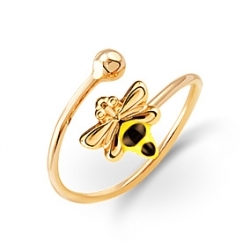 Кольцо с эмалью "Пчёлка"