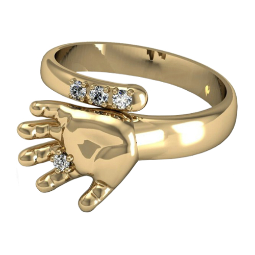Кольцо с бриллиантами Ладошка - фото