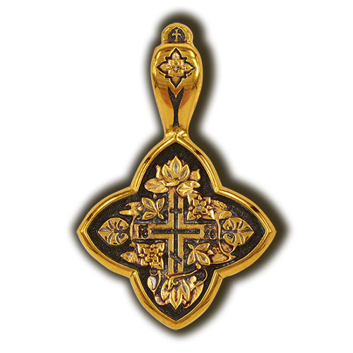 Православный крест с лилиями - фото